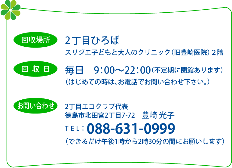 回収場所・回収日・お問い合わせ